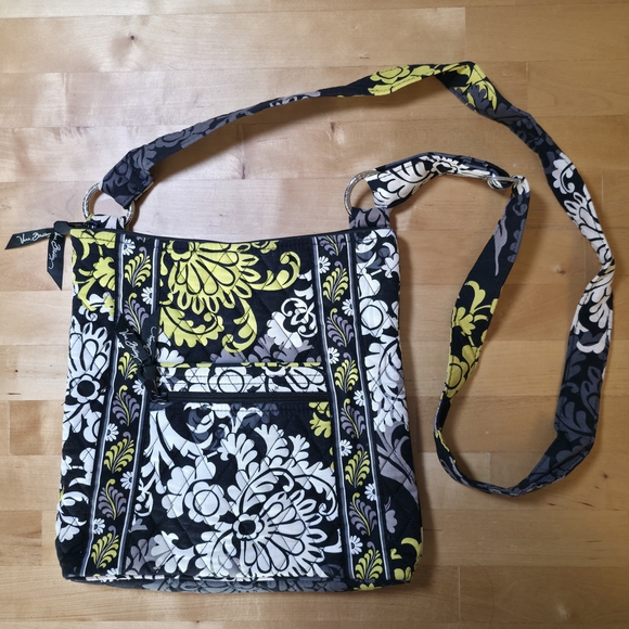 Vera Bradley Handbags - Retired Vera Bradley Quilted Hipster Crossbody Baroque Yellow Black White Bag